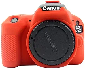 NEOHOOK Silicon Cover for Canon 200D II Camera Case, Professional Silicone Rubber Camera Case Cover Detachable Protective for Canon 200 D II - RED