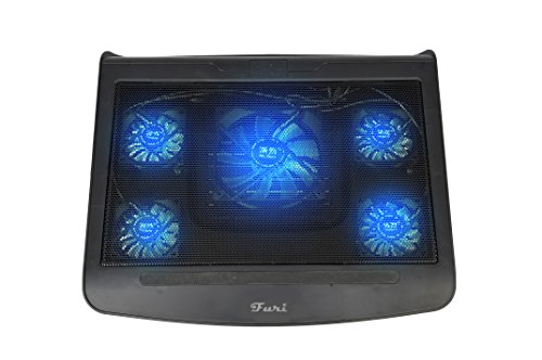 LS Premium Notebook Kühler LS-T5 | Laptop Cooling Pad Ständer| 5x Lüfter / Fan | mit 2 x USB HUB und blaue LED | 10″-17″ Zoll - 2