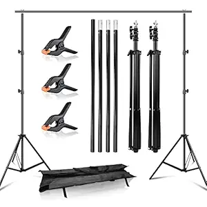 YISITONG Photo Video Studio Backdrop Stand 10ft Adjustable Portable Heavy Duty Background Stand Backdrop Support System Kit with Carry Bag