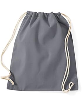 Turnbeutel unbedruckt aus Baumwolle 12 Farben verfügbar Sportbeutel (grau)