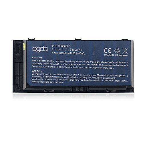 AGDA®Laptop Battery for Dell Precision M4600 M4700 M6600 M6700 0TN1K5 FV993 PG6RC R7PND KJ321 11.1V 7800mah 86WH Black 18 month warranty