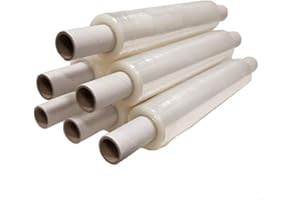 REALPACK® 6 x QUALITY EXTENDED CORE CLEAR PALLET STRETCH WRAP STRONG SHRINK FILM SIZE - 400mm X 300m IDEAL FOR WRAP