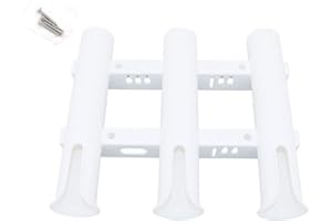 NUZAMAS Organizador de Soporte Vertical de Bastidor de plástico de PVC de 3 Rod - Barco Kayak Garaje en casa Garaje de Pesca Cajas de Almacenamiento Bastidores Blanco