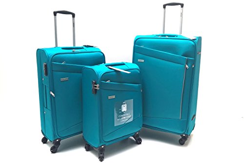 Set 3 Trolley Semirigido 4 Ruote Clacson con Trolley Bagaglio a Mano Idoneo  EasyJet (PETROLIO) - Miglioritrolley.it