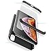 Produktbild Karomenic 360 Grad Hülle + Panzerglas kompatibel mit iPhone XS Max Hart PC Schutzhülle 3 in 1 Ultra Dünn Full Body Rundumschutz Stoßfest Ganzkörper Bumper Handyhülle Hardcase Cover,Schwarz