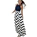 Produktbild Kleider Damen Dasongff Sommerkleid Damen Partykleid High Waist Striped Ärmellos Kleider Lange Maxi Kleid Abendgesellschaft Strand Kleider (S, Blau)