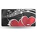 Produktbild FunnyCustom License Plate Frame Music Heart Heart Love Black Amazing Aluminum Metal Tag Holder Waterproof Decoration 12 x 6 Inch
