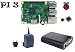 Produktbild Raspberry Pi 3 Model B ( Made in UK ) Starter Bundle SLIM Design (1) schwarzes Gehäuse / 2,5 A Netzteil / 2er Set Kühlkörper