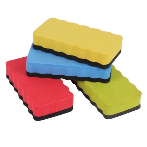 2-TECH Whiteboard Schwamm Löscher Wischer magnetisch magnethaftend – 4 Stück im Set – Größe: 110 X 52mm Trockenreinigung - 2