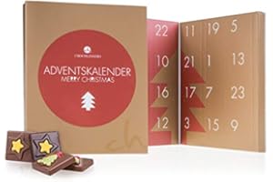 Calendrier de l'Avent Napolitains Mini - Chocolat - avec 24 napolitains en chocolat | Cadeau | Sans alcool | Enfant | Adulte | Noël | Fille | garçon | Hommes | femmes