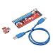 Produktbild Kongqiabona Universal Mining Grafikkarte PCI-E zu PCIE Riser Karte 1X zu 16X Kabel mit 15 Pin zu SATA Netzteil USB 3.0