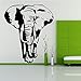 Produktbild wukongsun Elefant Tier Wandaufkleber selbstklebend Vinyl wasserdicht Wandkunst Aufkleber Dekoration Kunst Wandaufkleber wasserdicht Tapete schwarz XL 58cm X 68cm