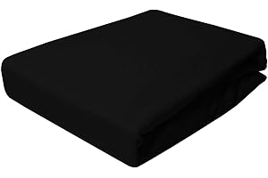 Sunwood Microfaser Bettlaken 160x220 cm Schwarz Haustuch ohne Gummizug Betttuch Pension Reise Tischdecke