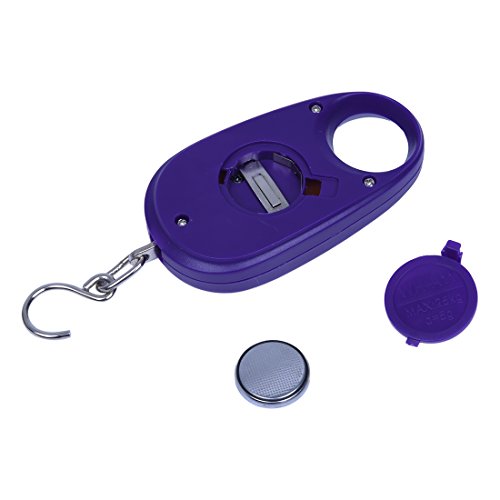 TOOGOO(R) 25kg/5g Digital Haengewaage Fischwaage Kofferwaage Federwaage Gepaeckwaage Violett - 3