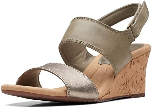 Clarks Kyarra Faye, Sandali con Zeppa Donna, Pelle di Oliva, 41 EU
