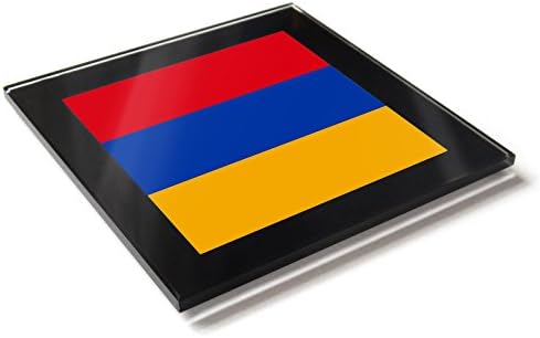 ARMENIA Flag National Colours Premium Glass Table Coaster with Gift Box