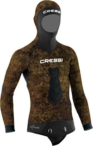 Cressi Men's Cernia Spearfishing Neoprene Wetsuit Top - Camouflage Brown, Small/Size 2