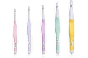 JYNXOR 5 Piezas Agujas Crochet,Juego de Ganchos de Ganchillo, Agujas de Crochet Ergonómicas, 8 mm, 10 mm, 12 mm, 15 mm,20 mm Agujas para Ganchillo, Tejer, para Principiantes, Adultos, Niños