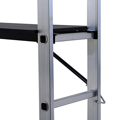 Homcom® 3 in 1 Alu Arbeitsgerüst Leitergerüst Kleingerüst Leiter Gerüst Mehrzweckleiter - 5
