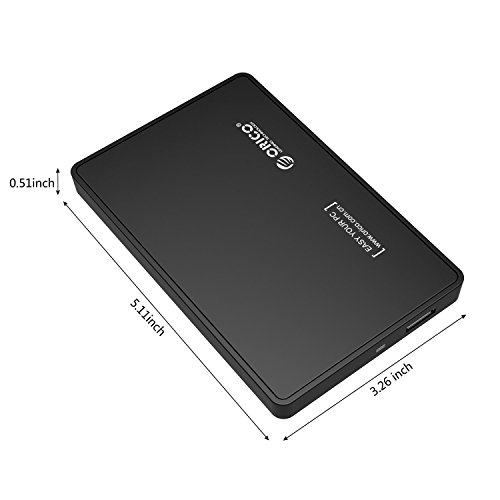 ORICO 6,3 cm USB 3.0 Hard Drive Disk HDD Externes Gehäuse/Case für 9,5 mm 7 mm 6,3 cm SATA HDD und SSD, Werkzeuglose HDD Installation kompatibel mit Windows 2000/Windows ME/Windows 98/XP/Vista/7/8, Mac OS 9.1/10.8.4 höher - 2