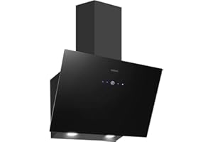 SNDOAS Dunstabzugshaube, 700 m³/h Starker Saugleistung, 3 Leistungsstufen, Dunstabzugshaube 60cm Umluft oder Abluftbetrieb, LED-Anzeige Touchscreen, Verzögerungs-Ausschaltfunktion, Schwarz