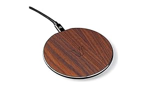 WOODIE Milano - Solo | Paddino di Ricarica Wireless 10W Compatibile con iPhone XS/XS Max/XR/X/ 8/8 Plus, Samsung, Huawei e Altri | Rosewood