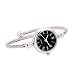 Produktbild Qmber armbanduhren für Frauen,Glasspiegel Armreif Uhr Mädchen Runde Analog Quarz Multicolor (Schwarz)