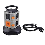 With Surge Protector Function Clover 7 Outlet 2 USB Ports 2 Layer Socket EU Surge Protector Power Board 2500W
