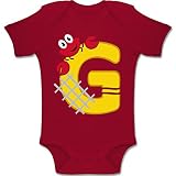 Anfangsbuchstaben Baby - G Schifffahrt - 12-18 Monate - Rot - BZ10 - Baby Body Kurzarm Jungen Mädchen