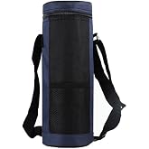 zalati Bottle Carrier Bag, Insulated Inner Keeps Cold and Hot with Strap for Drinks, Travel, Picnic, Carry Bag - Blue