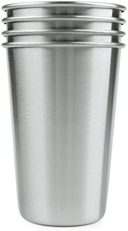 Stainless Steel Cups Set of Four , Free Coffee Cup Camping Cup for Outdoor and Everyday Use as a Stainless Steel Tumbler and Beer Pint Glasses Giant Ant
