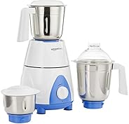 AmazonBasics Premium 750-Watt Mixer Grinder with 3 Jars,White and Blue