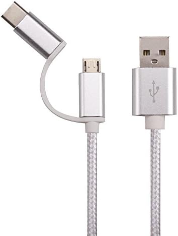 2in1 Dual Connector 1m Fast Charging USB Data Cable for Android &amp; iPhone iPad (Gold)