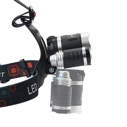 Stirnlampe 3000 Lumen Kopflampe MAXAH LED wasserdichte Außenleuchte Wiederaufladbare Scheinwerfer für Outdoor/Sports/Camping/Biking/Jagd/Fischerei - 2