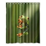 WYFCC Cortina de Ducha Rana lloviendo Personalizado Polyester 152cm x 183cm.