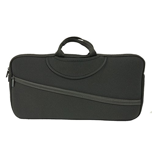 Schwarz weich Neopren Sleeve Schutz mit Travel Tasche Cover Tasche für Canon Pixma iP110 und Pixma iP100 Farbdrucker / HP Officejet 100 150 H470 Tintenstrahldrucker / Epson WorkForce WF-100W MobilePrinter A4 Tintenstrahldrucker / Mobile Photo Drucker und Power Adapter & Kabel