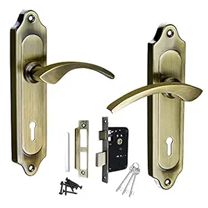 DECO 8 Inches Mortise Door Locks with Lock Body | Green Antique Finish| 3 Keys | Lockset | Security Lock 6 | Lever Double Stage Door Locks for Home/ Main Door/ Kitchen/ Bathroom/ Bedrooms