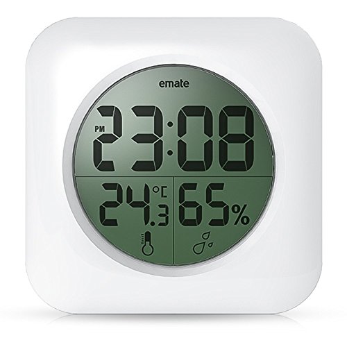 BOOMYOURS Badezimmer-Uhr mit digitalem Thermometer und Saugnapf, wasserdicht