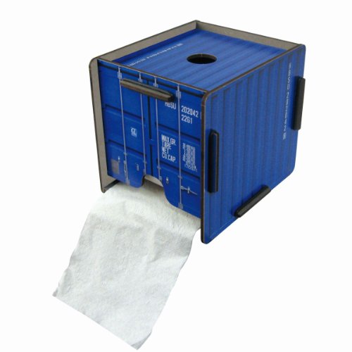 Werkhaus - Toilettenpapierhalter in Container-Optik, Blau (CO1201)