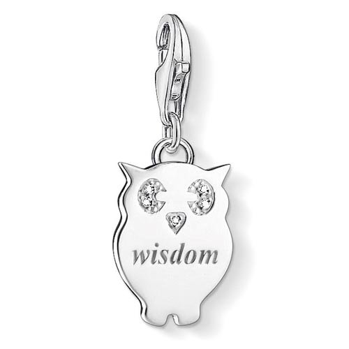 THOMAS SABO Damen-Anhänger Eule mit Gravur 925 Silber Diamant weiß – DC0033-725-14