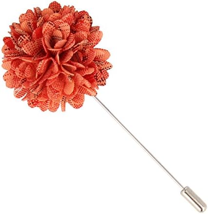 Snobbop Lapel Pin Lapel Buttons Wedding Buttons with Flower Orange
