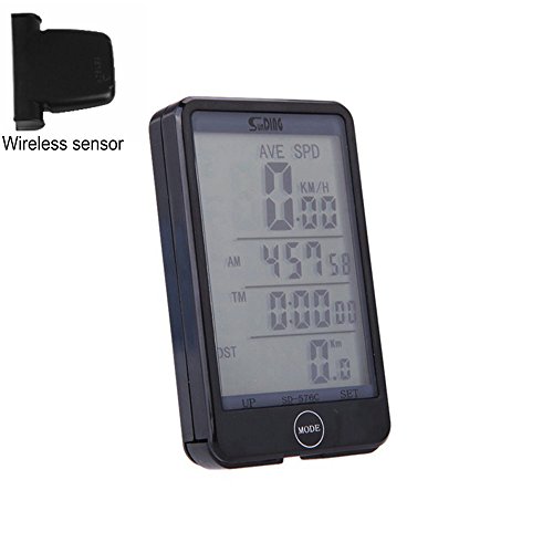 Preisvergleich Produktbild GuDoQi® Kabellos Fahrrad Kilometerzähler Auto Wakeup Fahrradcomputer Tacho LCD Backlight Bewegungssensor Wasserdicht Im Radsport Speed Strecke