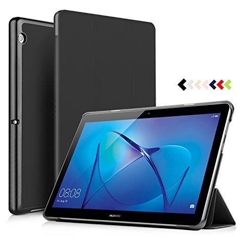 ELTD Huawei MediaPad T3 10 Hülle Case - Ultra Schlank Smart Cover Tasche Schutzhülle Case Für Huawei MediaPad T3 10 mit Standfunktion, Schwarz