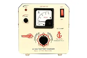 G.P TECH12 Volt Battery Fast Charger 6AH to 220AH car/Bike, Truck, Ups, Car and 12 Volt Chargers up to 10 amp Now Comes with Wire & Clip.