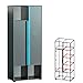Produktbild Kleiderschrank CUBICO Schrank mit regalen Jugendzimmerschrank (anthrazit / türkis)