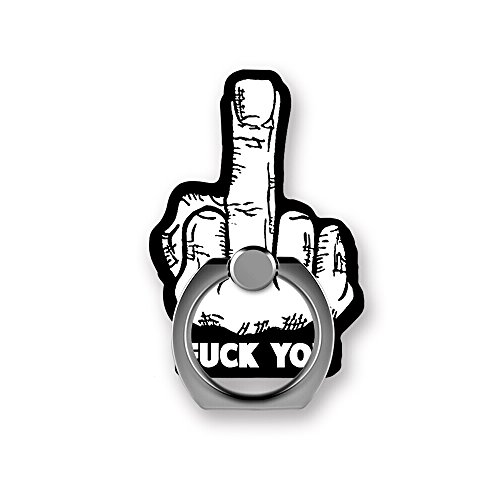 Phone Ring Holder Stand, Funny Give the Finger 360° Rotation Mount Grip Ring Cute Universal Stand Middle Finger Alloy Kickstand for iPhone Samsung Other Smart Phone