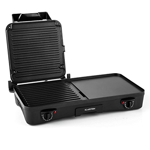 Klarstein Butterfly&Bee Tischgrill Kontaktgrill (1500 Watt, stufenlos und getrennt regelbare Grillflächen, Antihaftbeschichtung) schwarz - 3