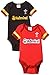 Brecrest Fashion Baby-Boys Welsh Rugby Union Bodysuit 2 pack, Red and Black, 12-18 Months