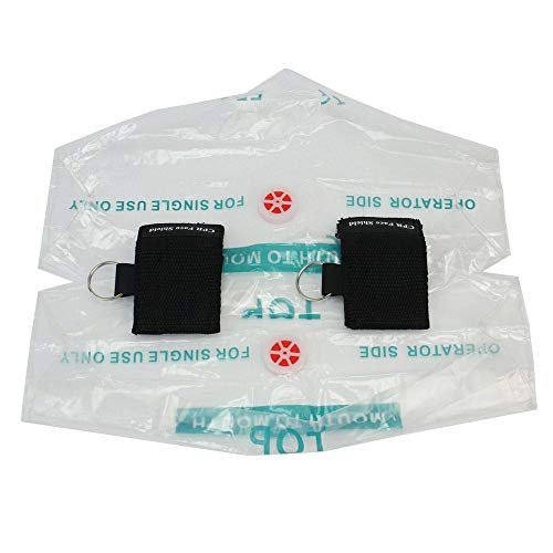 Newbee - 2 llaveros de resucitación de CPR para Primeros Auxilios, máscara de Rescate (Negro)