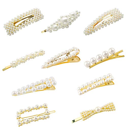 SUPERSUN set di 10 mollette per capelli perle da donna, forcine per capelli sposa con perle eleganti, Barrettes accessori per Capelli da Ragazze Matrimonio Nozze Festa Nuziale Compleanno